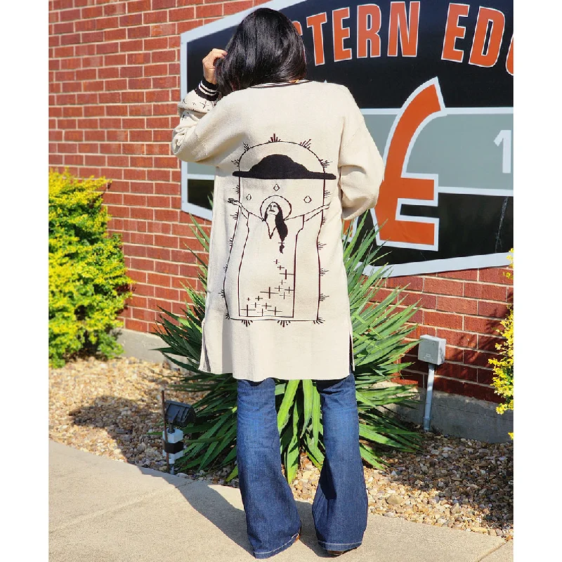 Cream Raindance Cardigan Handmade Hand-knitted Hand-woven