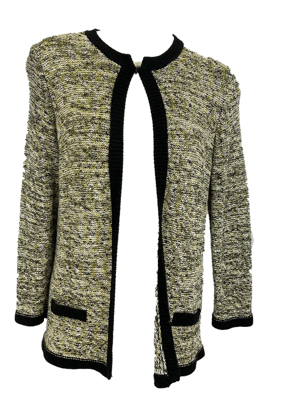 Evan-Picone Button-Neck Sweater Cardigan, Size L Open Front Closed Front Wrap Front