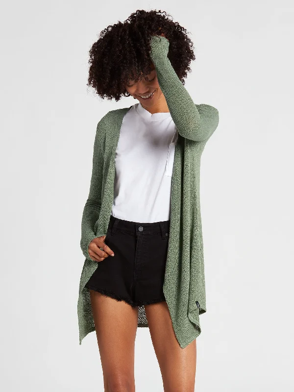 Go Go Wrap Cardigan - Light Army Oversized Loose Flowy