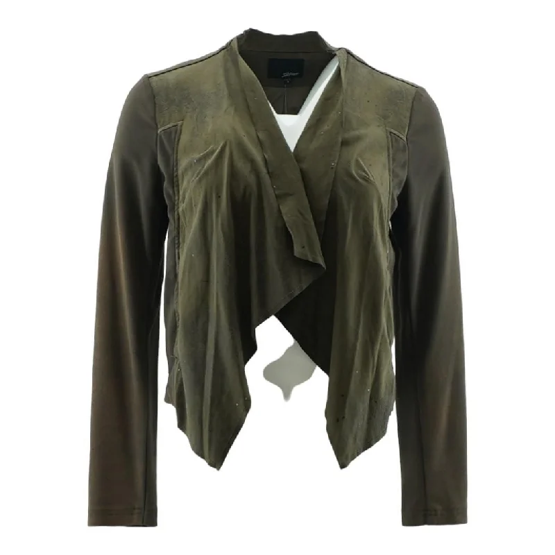 Olive Solid Cardigan Sweater Soft Cozy Warm