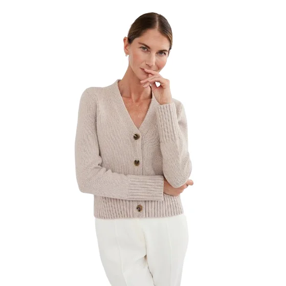 PEYTON CARDIGAN Satin Blend Silk Blend Wool Blend