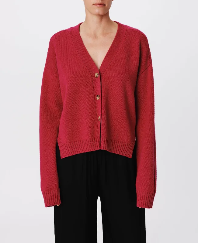 Merino Wool Blend Long Sleeve Cardigan - Rubellite Mesh Fabric Canvas Fabric Denim Fabric Merino Wool Blend Long Sleeve Cardigan - Rubellite Mesh Fabric Canvas Fabric Denim Fabric