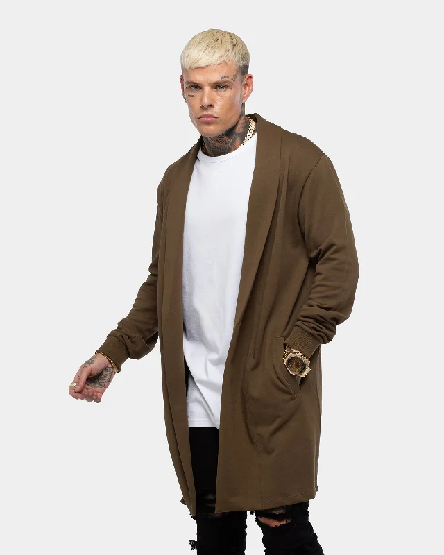 Saint Morta Coffin Party Longline Cardigan Army Green Layered Multi-layer Single Layer