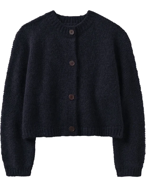 Toast Dolman Sleeve Cardigan Dark Navy Boxy Cardigan Fitted Cardigan A-Line