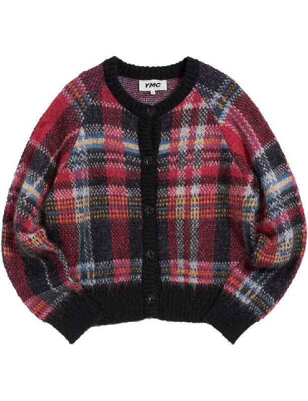 YMC Foxtail Tartan Cardigan Multi Cable Knit Ribbed Knit Lace Knit